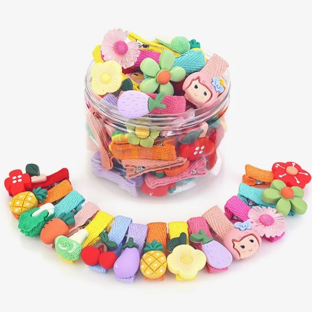 Cute Girls Fruit Flower‎ Hair Clips-Fruit and Vegetable Flowers Boxed-NEW